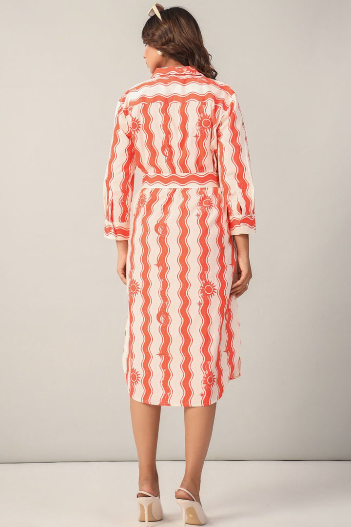 Sunset Sorbet Shirt Dress Back
