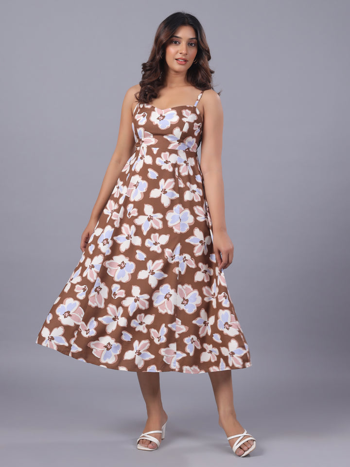 Viscose Floral Flare Midi