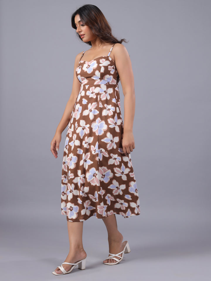 Viscose Floral Flare Midi