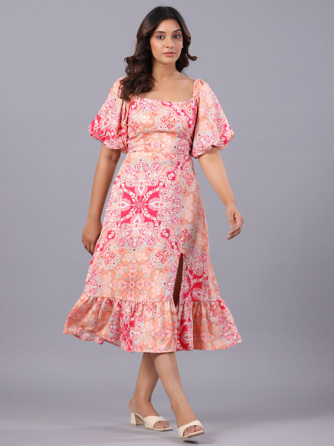 women's fav Pink Bodycon Dress Side