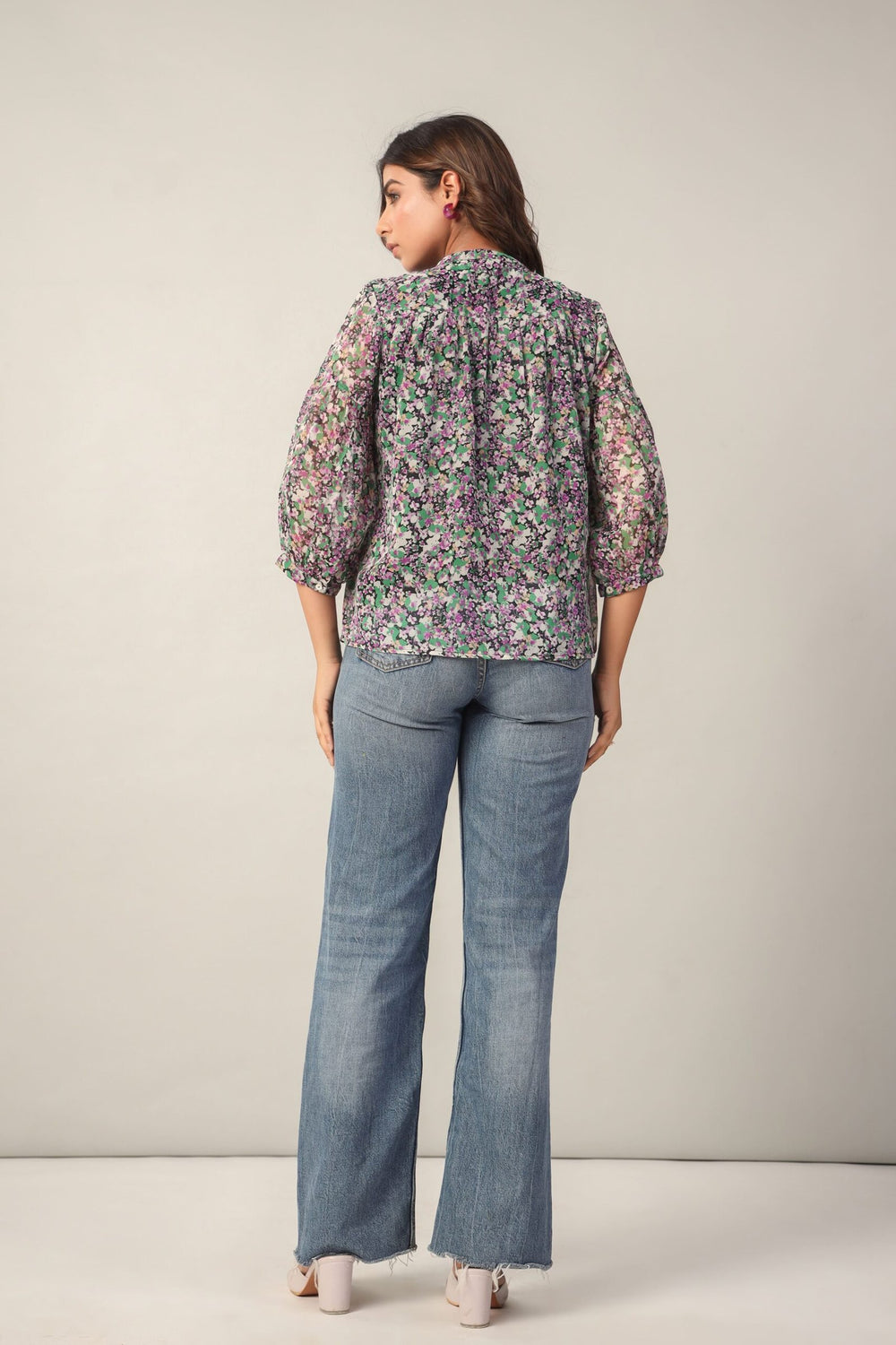 Flower Fusion Floral Top Back